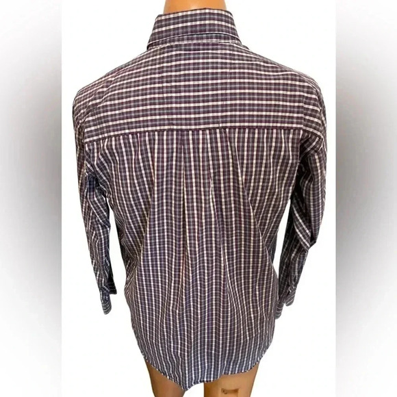 Wrangler George Strait Cowboy Cut Collection Plaid Button-up Purple Med See Note - Picture 3 of 10